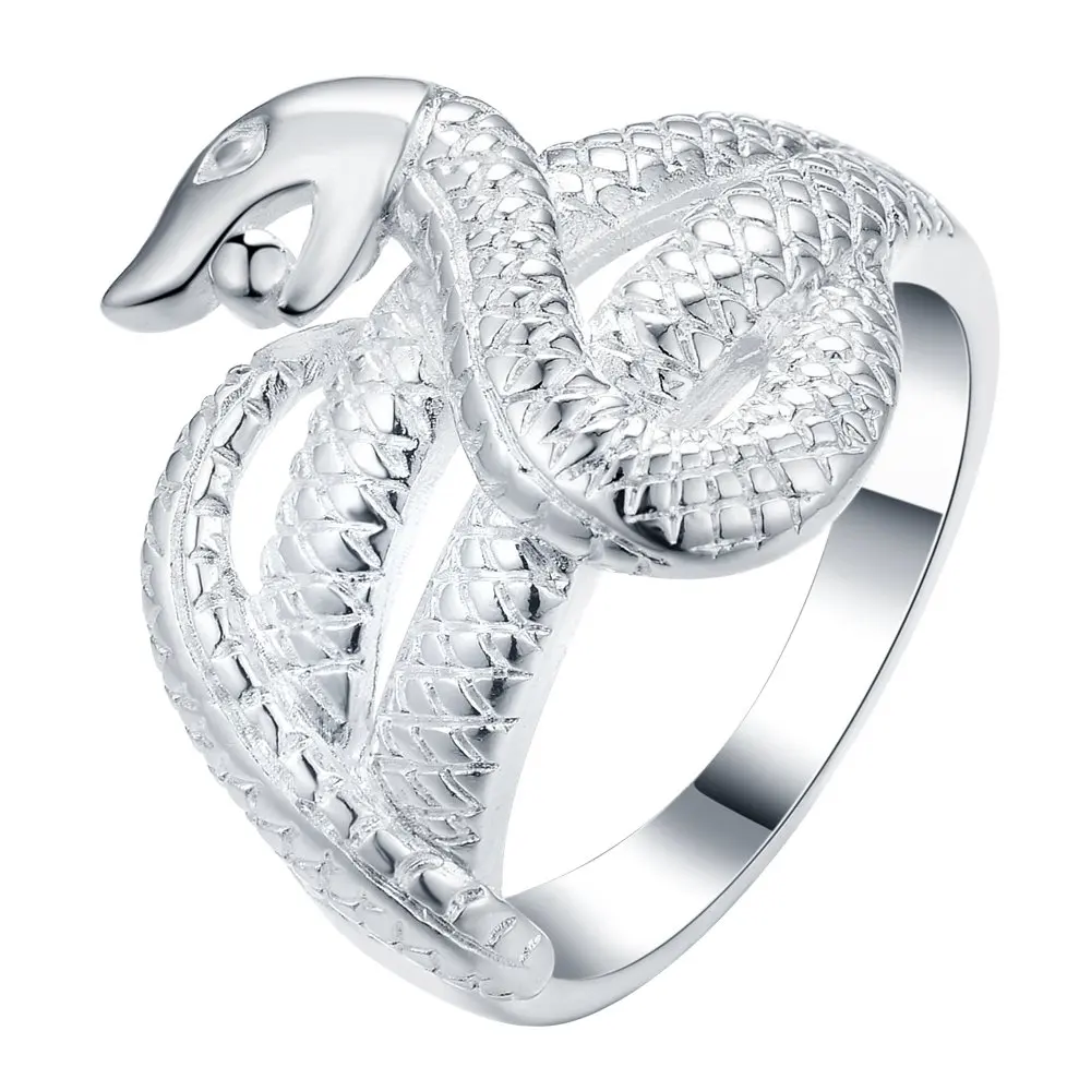 Крутая змея животные оптовая продажа 925 ювелирные изделия посеребренное кольцо