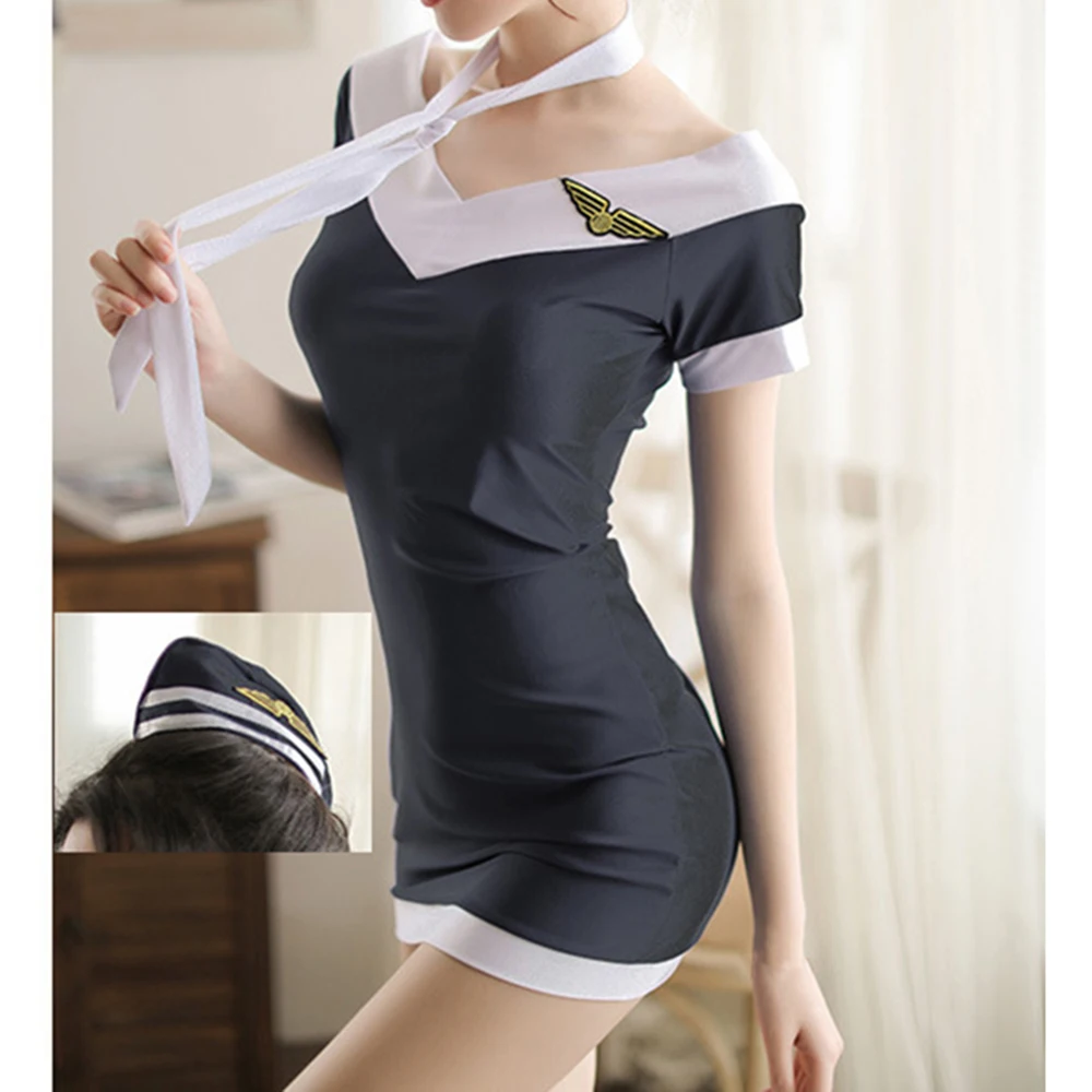 Соблазнительная Униформа стюардесса Студенческая униформа сексуальное свежее