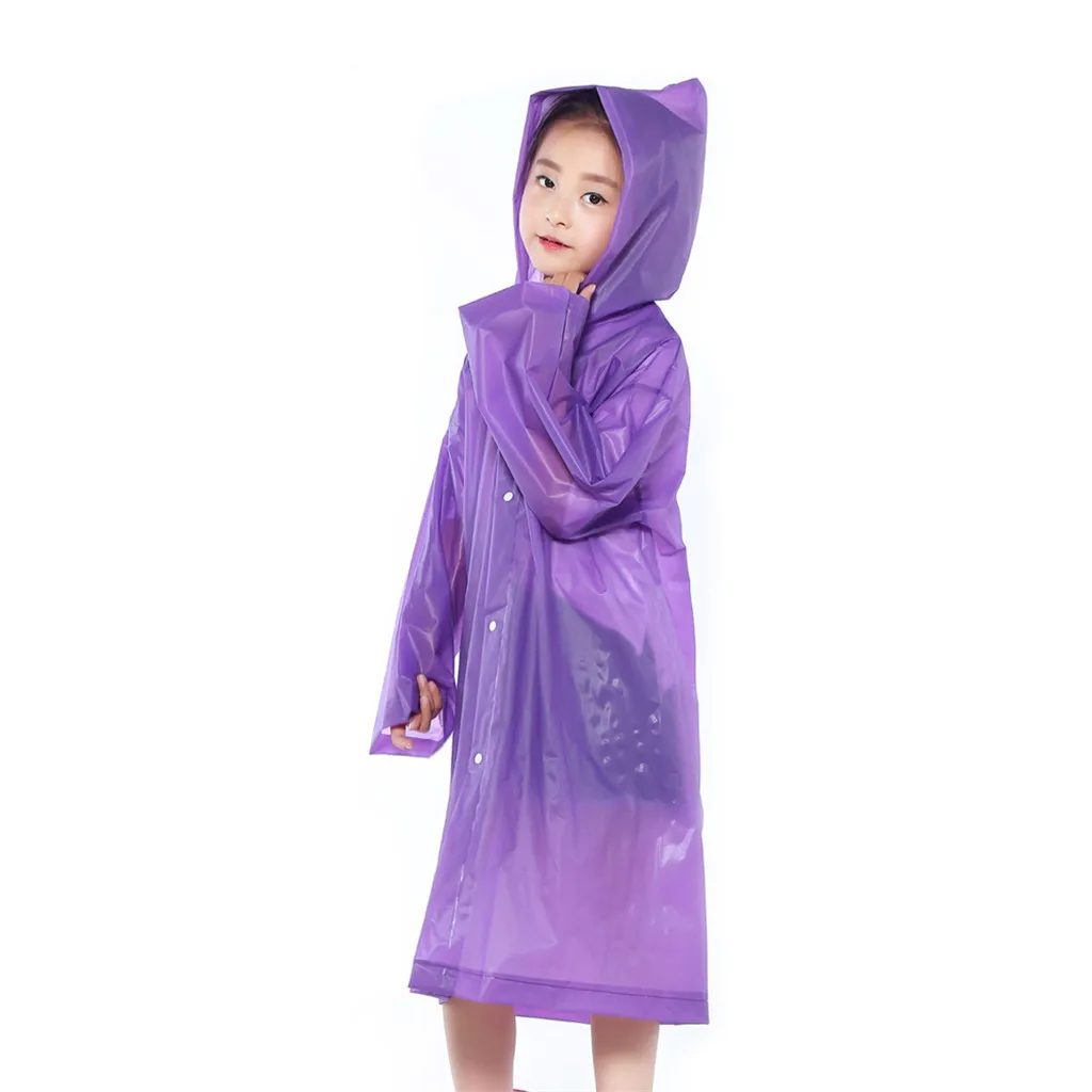 Прозрачный плащ детская куртка с капюшоном пончо подходит для пеших прогулок