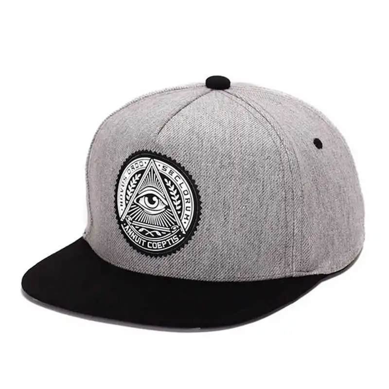Классический 5 панелей Хлопка snapback 3d глаза Бога пластиковая накладка мужские