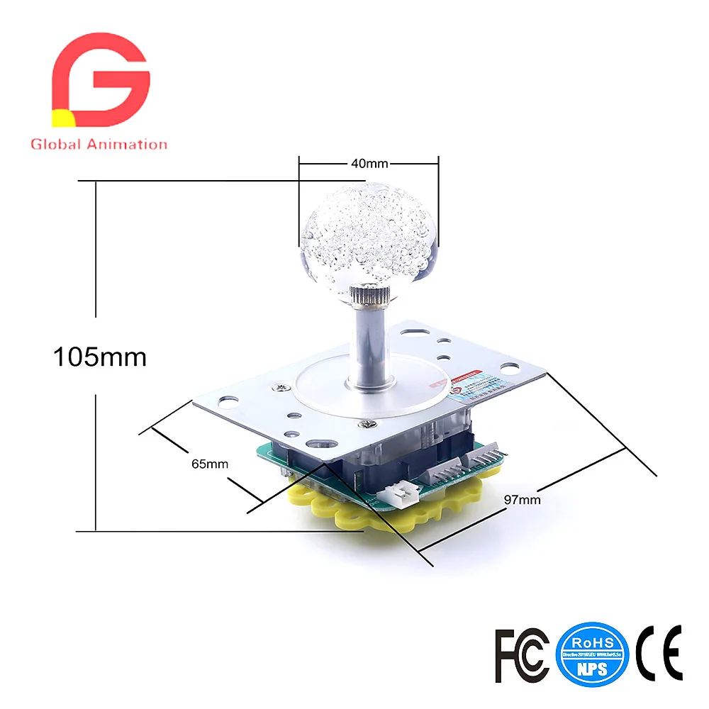 2 шт 12В подсветкой LED аркадный джойстик переключаемый 2/4/8 способ Fighters Stick