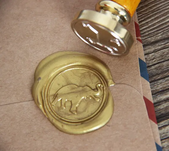 

Elephant Wax Seal Stamp/ Gold Plated elephant logo WS112