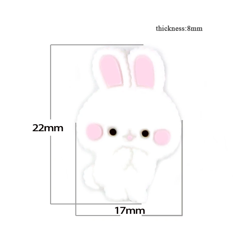 Женские силиконовые бусины в виде милого кролика 20 шт. Очаровательные Подвески