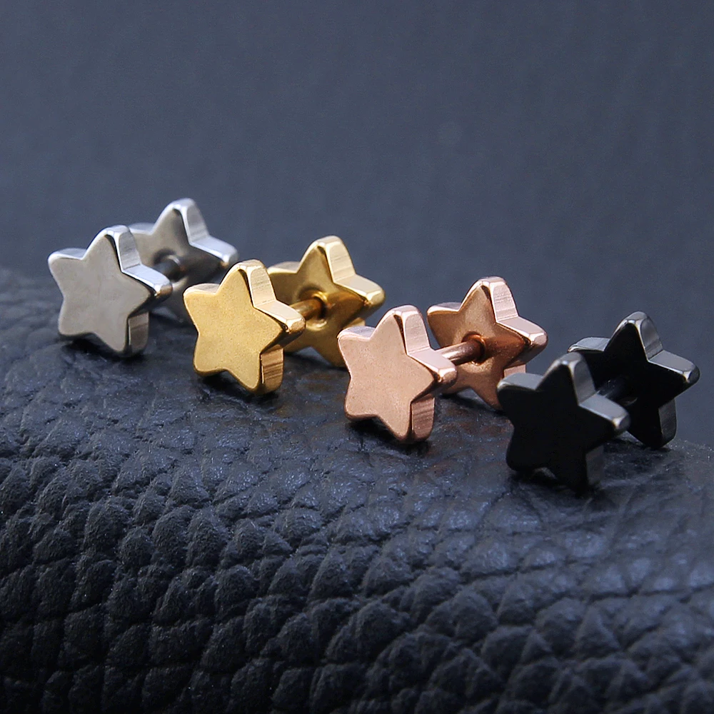 Серьги гвоздики со звездами в повседневном стиле серьги подвески с двумя модные