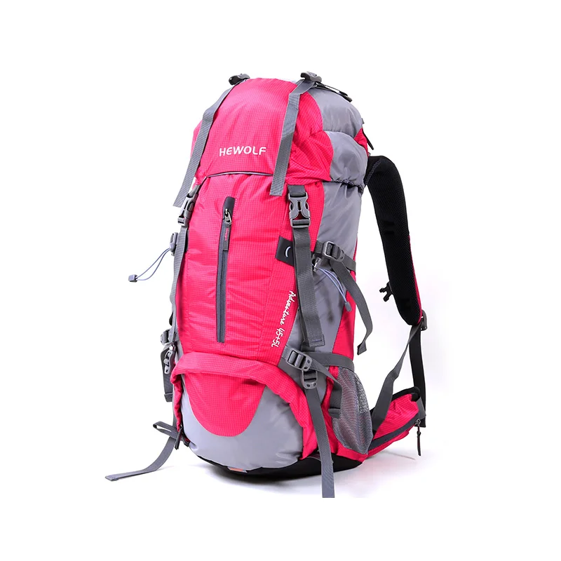 Hewolf 50L Многофункциональный уличный спортивный рюкзак большой емкости для альпинизма походные сумки с дождевиком 4 цвета рюкзак - Цвет: Red