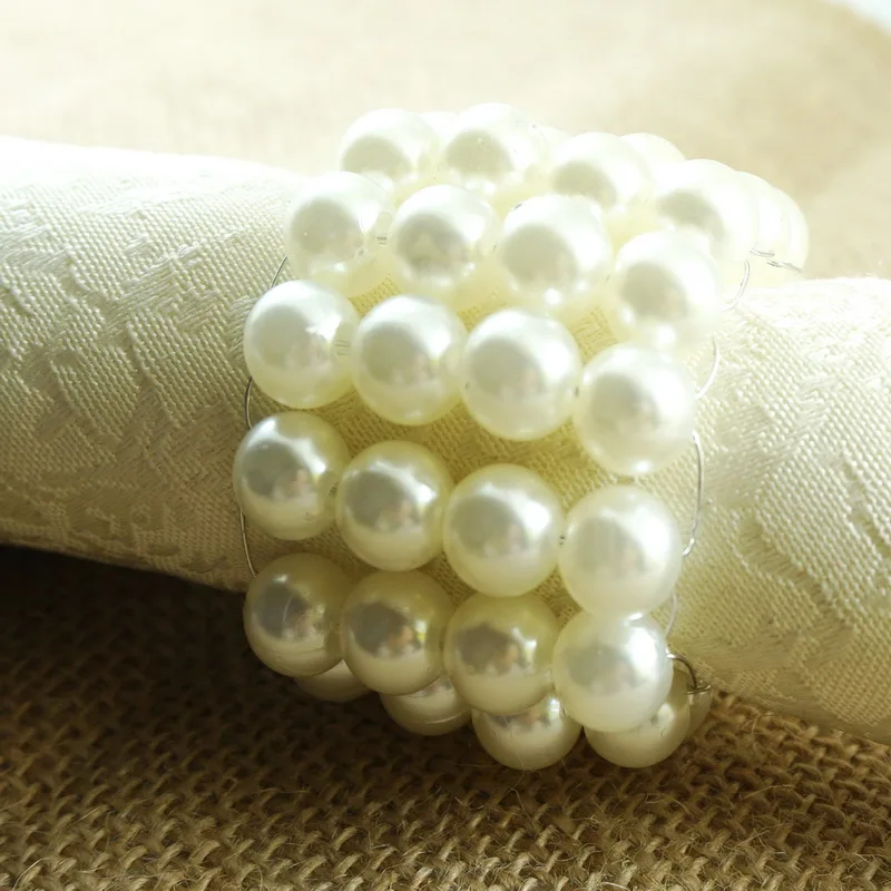 Жемчужное украшение из колец для свадебных салфеток | Дом и сад