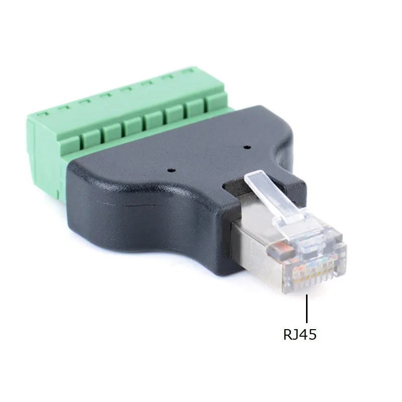 2 шт./лот Ethernet RJ45 штекер в AV винтовой терминал 8Pin блок CCTV конвертер