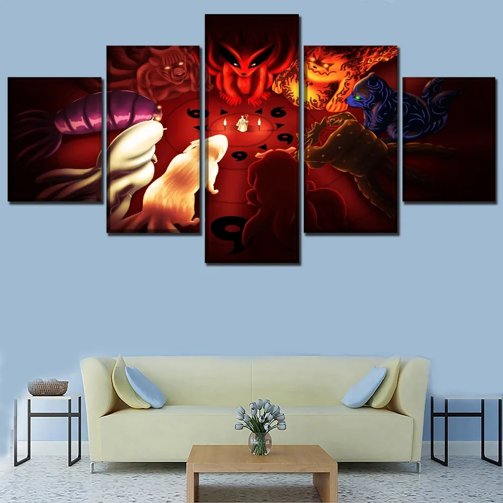 Naruto Kurama Sage of Six Paths аниме 5 шт. HD Печать домашняя живопись Настенная холст искусство