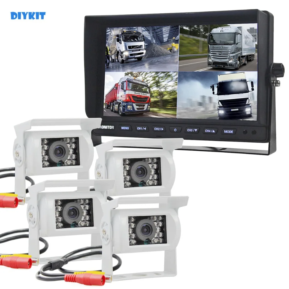DIYKIT 10 &quot4 раздельный четырехъядерный дисплей заднего вида Автомобильный монитор