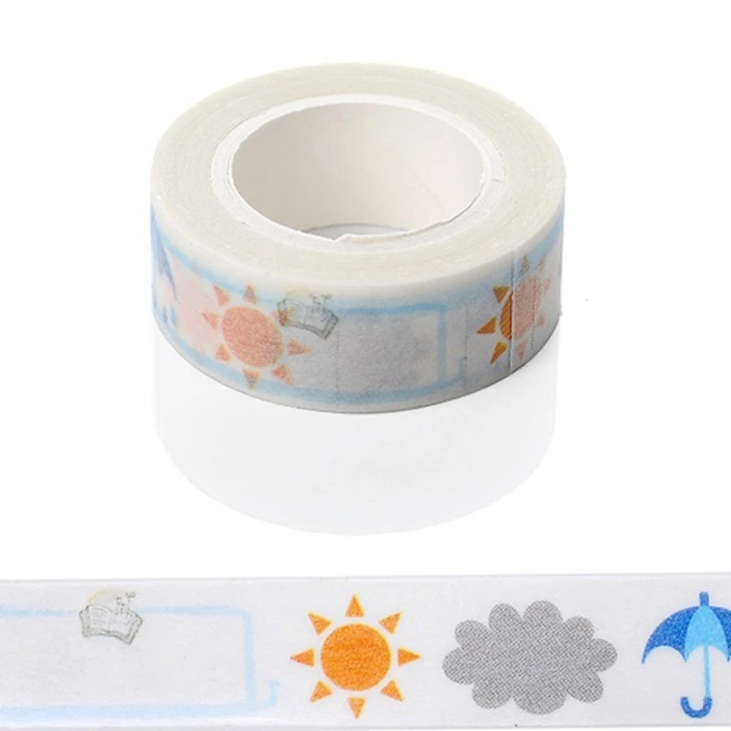 

10m*15mm Record Weather And Every Day Washi Tape Pattern Masking Tape Decorative Scrapbooking DIY Office Adhesive Tape 1 PCS