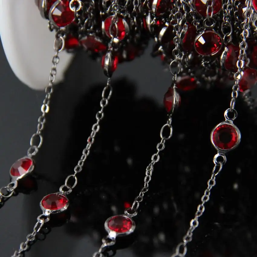 6 мм граненые круглые бусины из красного стекла цепочки монетного Покрытые