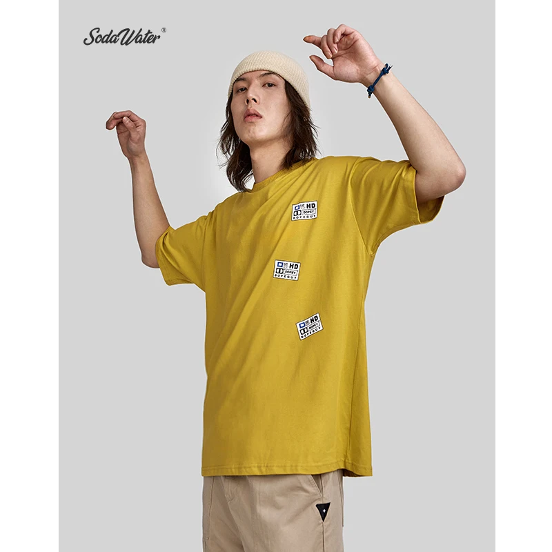 SODAWATER Men Streetwear 2019 Summer Tops Funny T-shirt Clothing Print T shirt Short Sleeve 100% Cotton Male Tshirt 94139SS | Мужская