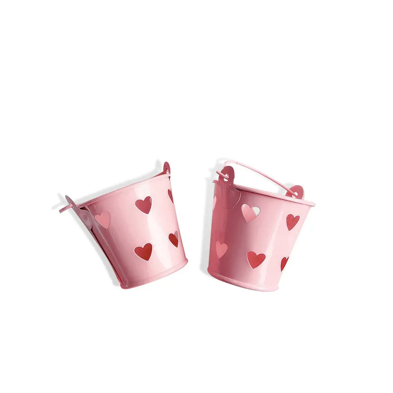 

1pc 6*5.5cm Cute Metal Mini Pink Desktop Bucket Office Pen Pencil Holder Container Multifuction Desk Organizer Storage Boxes