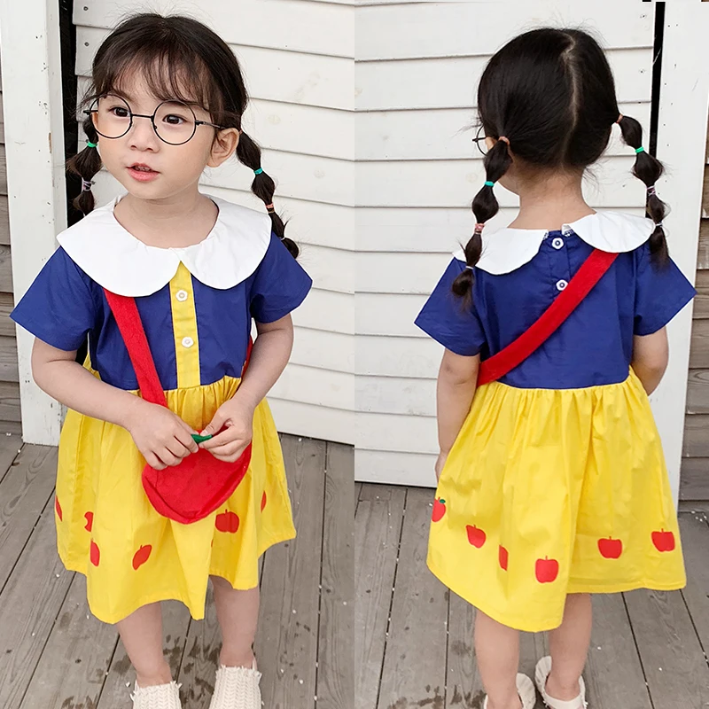 Girls dress 2019 new summer kids dresses for girls cute toddler girl Apple printing baby clothes princess costume | Детская одежда и
