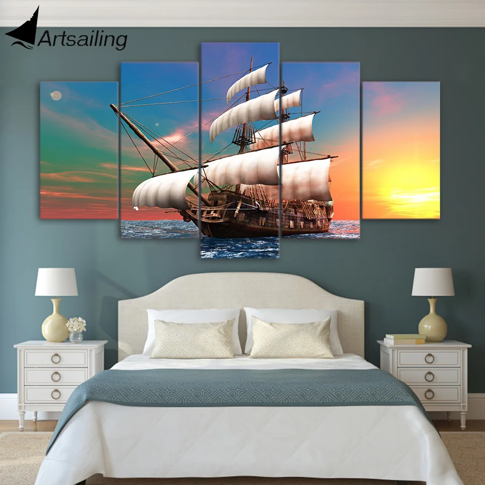 Художественное украшение ArtSailing 5 шт. для дома современный настенный холст с