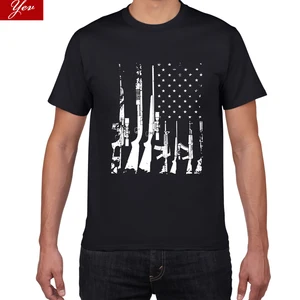 Футболка мужская с американским флагом, рубашка с пулеметами, хлопковая футболка размера оверсайз, с надписью пулеметы