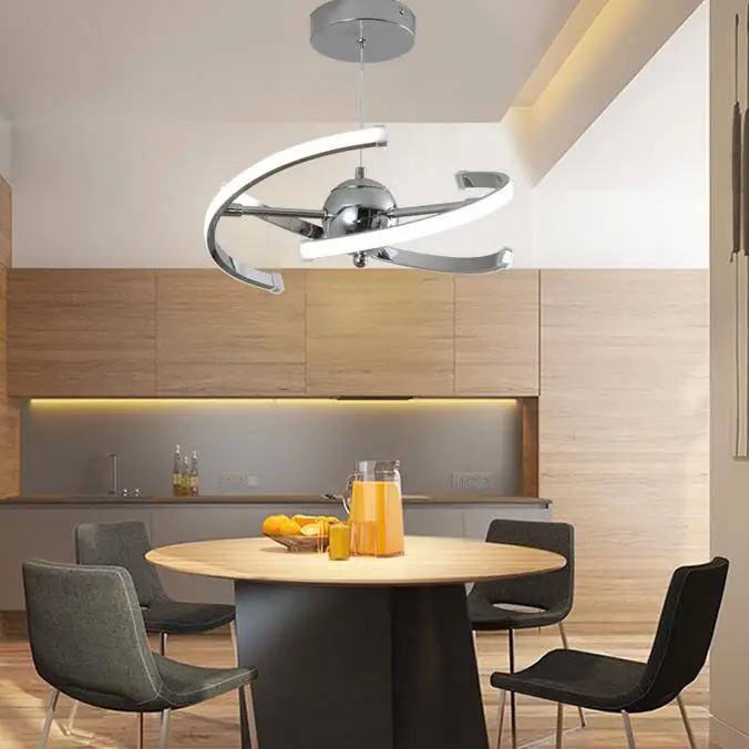Luz LED colgante con forma de globo, lámpara acrílica moderna cromada, 85-265V, para cocina, dormitorio, comedor, iluminación colgante, DYI 40W