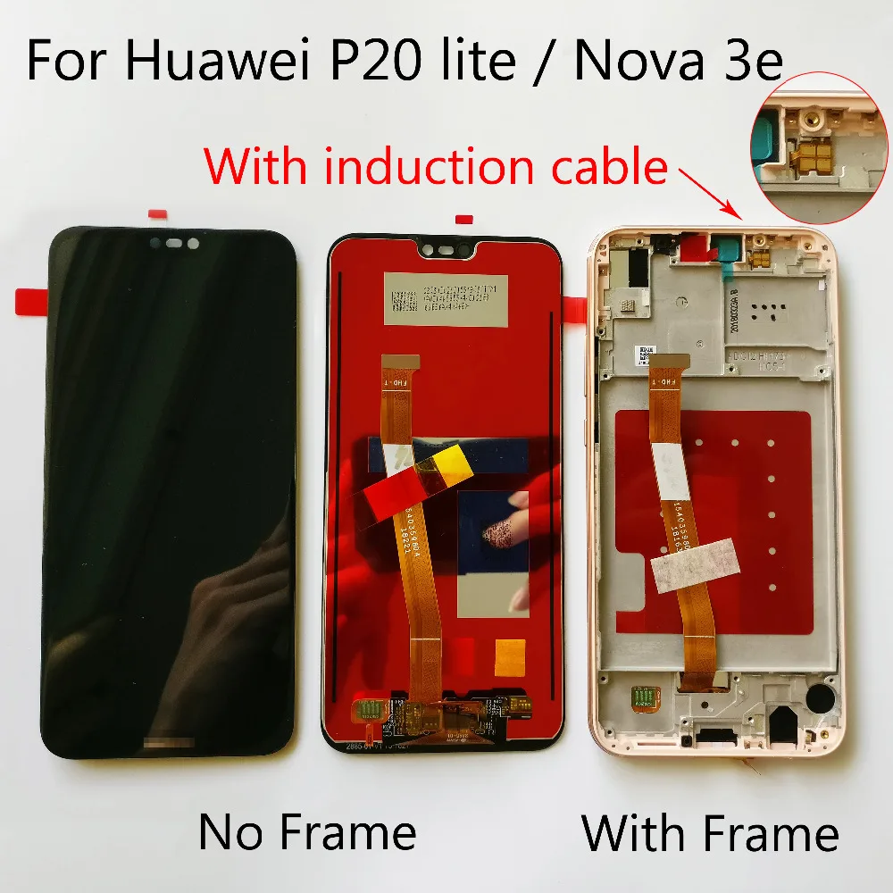 100% протестированный 5 84 дюймовый черный/синий/розовый для Huawei P20 lite / Nova 3e ЖК дисплей с сенсорным экраном