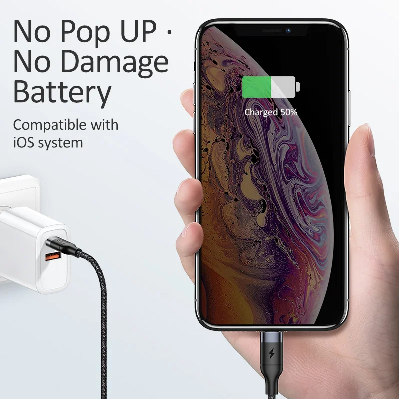 USAMS usb type C для кабеля для iPhone Xs Max Xr X 8 7 type-c кабель PD 2.4A кабель для быстрой зарядки для Apple iPhone зарядный кабель для передачи данных