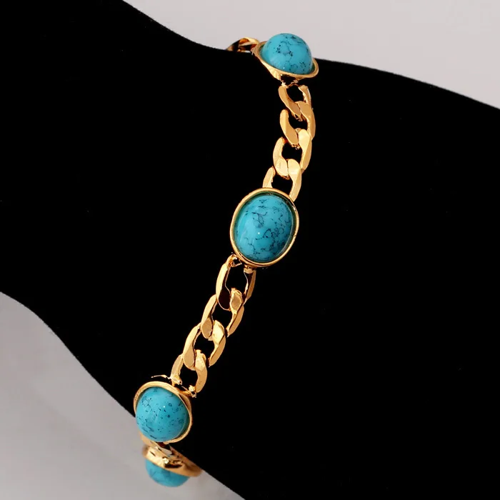 Collare модные турецкие браслеты для женщин золотого цвета 6 мм Синий элегантный