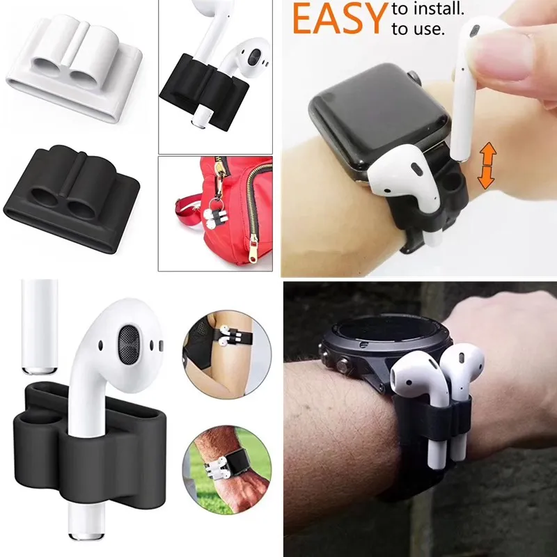 Силиконовый держатель для AirPods чехол простой анти-потерянный ремешок наушников