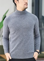 100%cashmere thick knit men fashion turtleneck pullover sweater solid color s 3xl retail wholesale