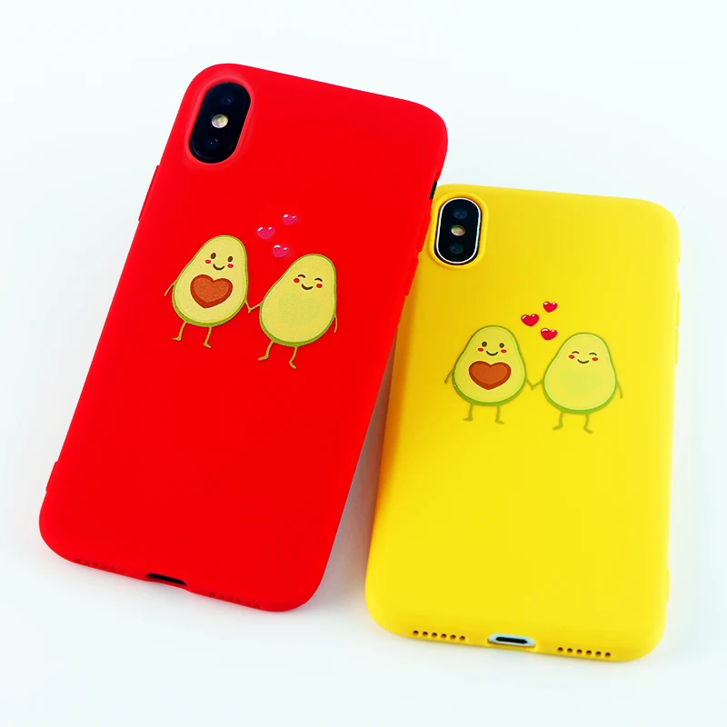 Funny Avocad Mobile Phone Cases for IPhone X XS MAX XR 6s 7 8 Plus Love Case Cactus Soft Silicone Fitted Back Cover Accessories |
