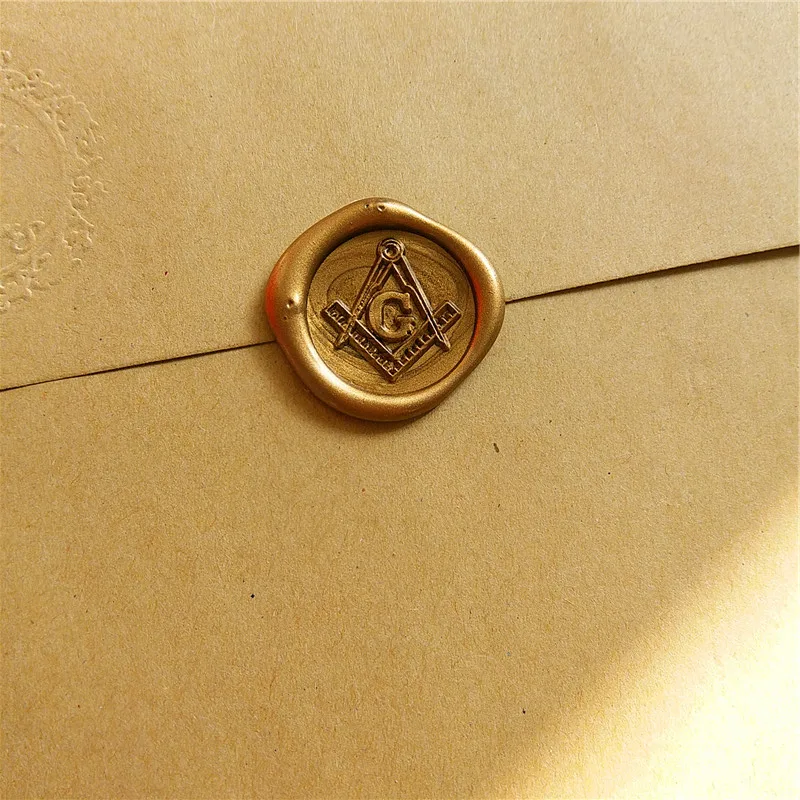 Бесплатный-Mason Free и принимается Masons логотип Бесплатный Mason's Symbo Компасы и trisquare буква G воск печать штамп, уплотнение воск