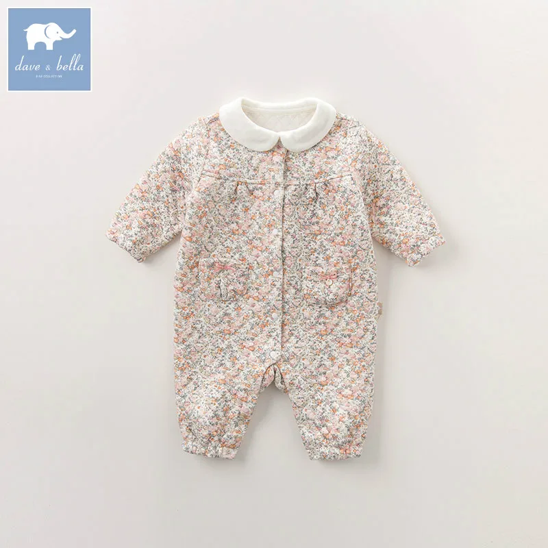 Детский хлопковый комбинезон с цветочным принтом DB5573|born baby|cotton rompersromper toddler |