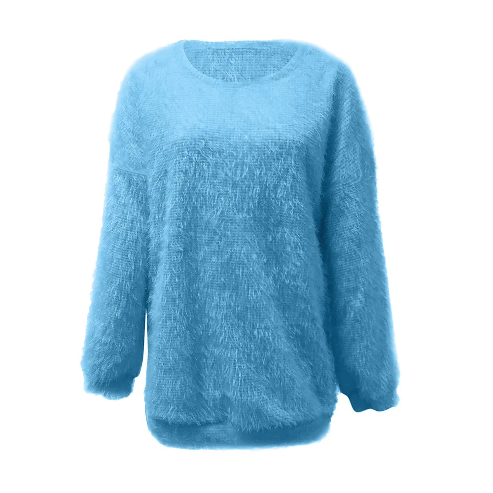 JAYCOSIN Hot Fashion Design Women Solid O-Neck Loose Knitted Warm Long Latern Sleeve Sweater Blouse High Quality Sweaters New | Водолазки