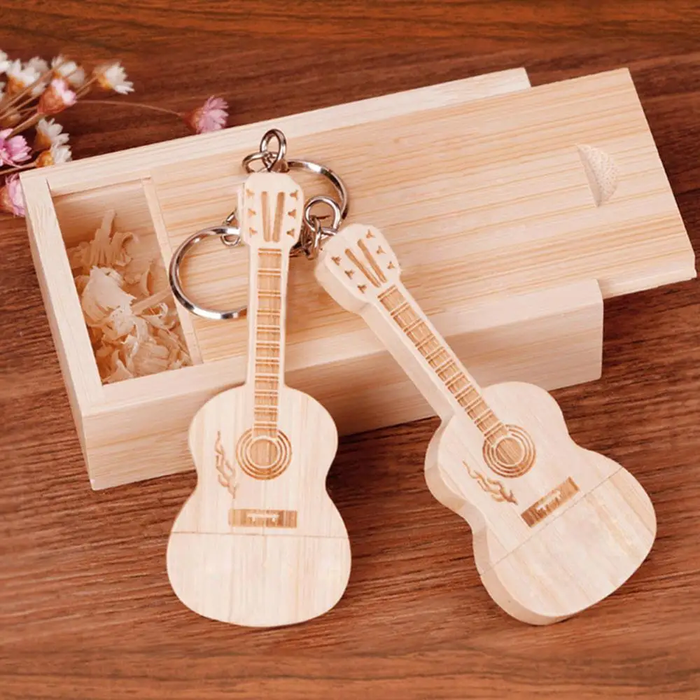Wooden Guitar Pen Drive Lijiang Original Music (600 Songs) With Gift Box Can Be Used As a Decoration 32g | Автомобили и мотоциклы