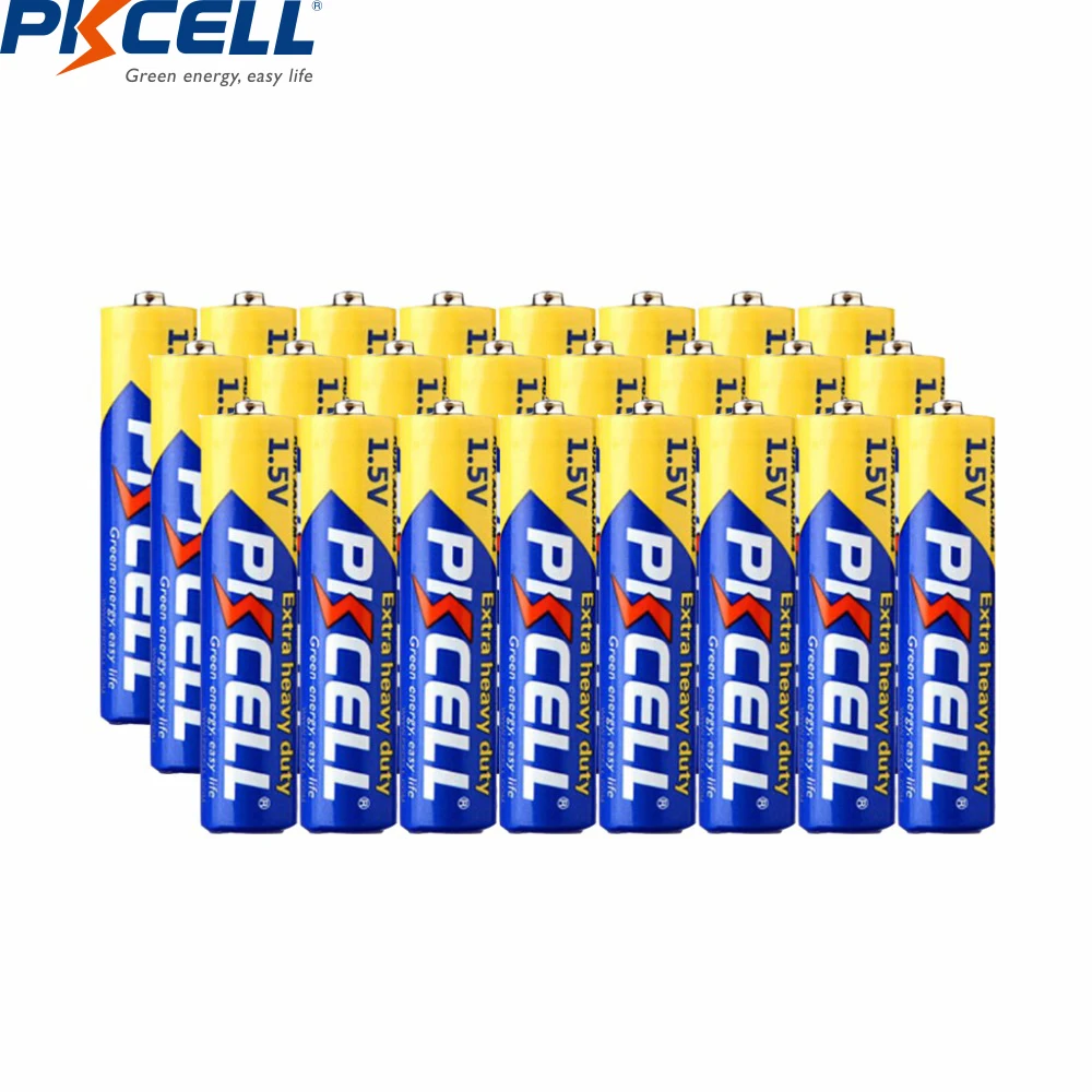 24 шт. PKCELL AAA Батарея R03P aaa 1 5 V 45 минут углеродная цинковая батарея сверхповышенной