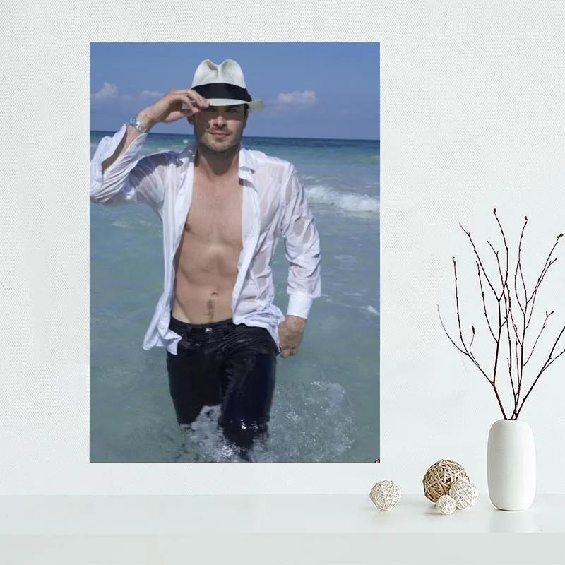Новое поступление Ian Somerhalder Холщовый плакат планшетофон с рисунком тканевый