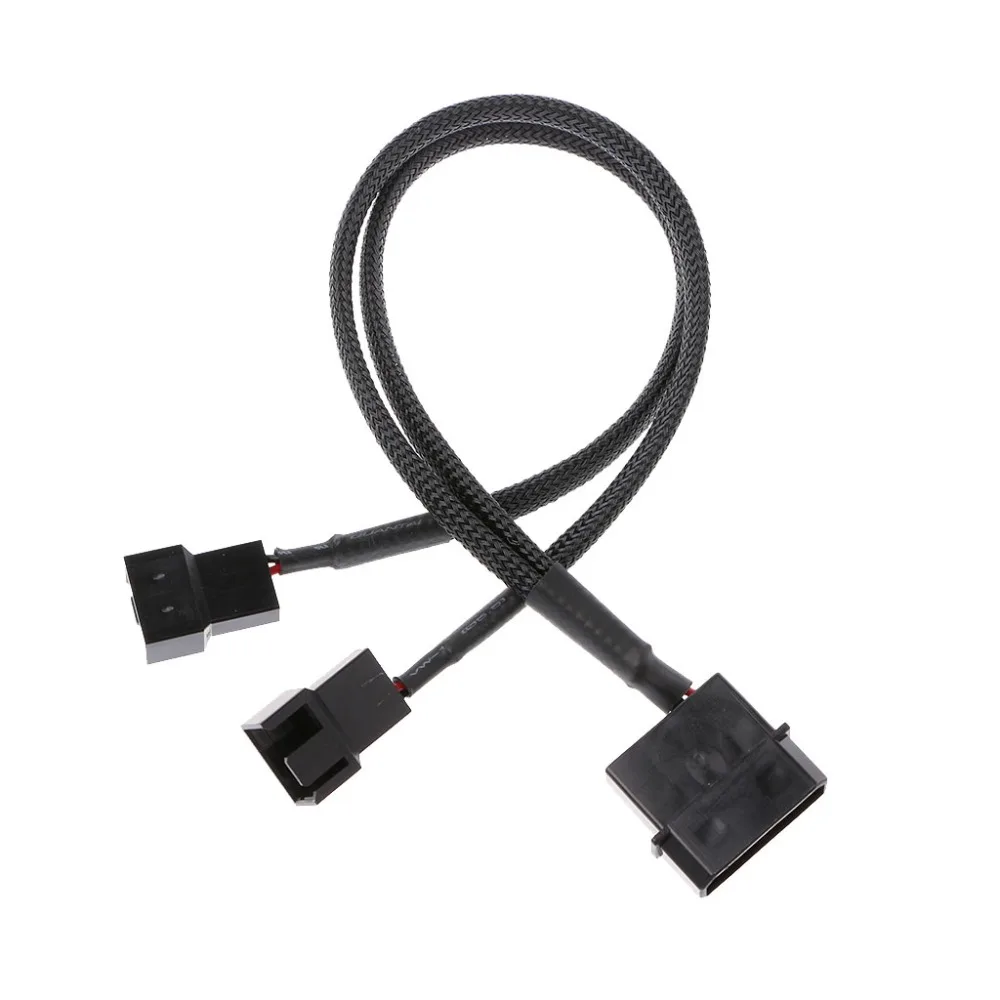 1 шт. 27 см от до 2 Way Y сплиттер с рукавами 4 контактный Molex Male 2x 3 контактный/4