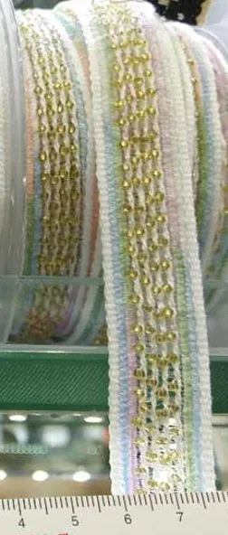 Yellow Beads 1 ярдов тканая лента из бисера 20 мм ширина лямки/Привязка смещения ленты для Diy мешок ремесла бусины лямки - Цвет: Yellow Beads