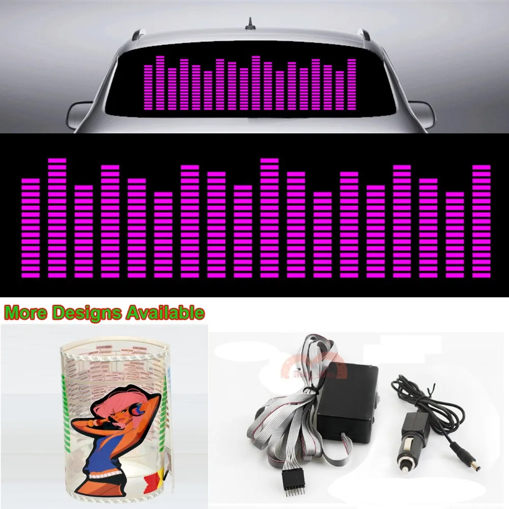 

Fashion Purple Music Rhythm Strips Car Sticker Flash Light Sound Activated Equalizer 90cm*25cm 35.4in*9.84in