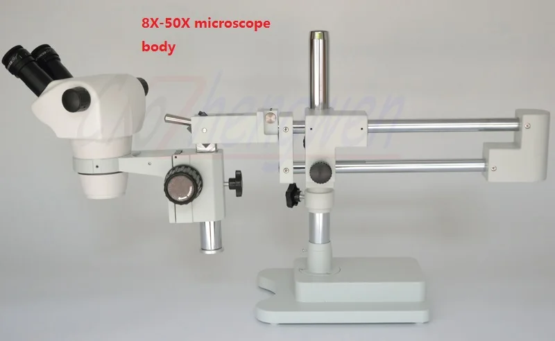 FYSCOPE 8X 50X! Бинокулярная головка с двойной стрелой стерео микроскоп зумом WF10/22