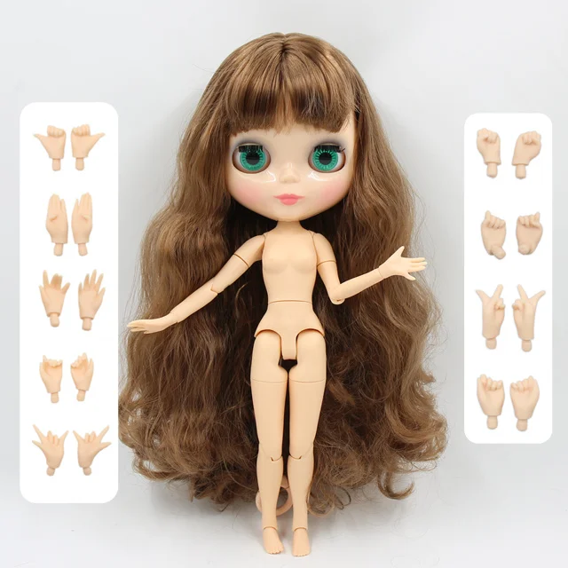 natural skin Ледяная фабрика blyth кукла каштановые волосы соединение тела bjd 30 см BL9158 bjd блестящая кукла лица - Цвет: natural skin