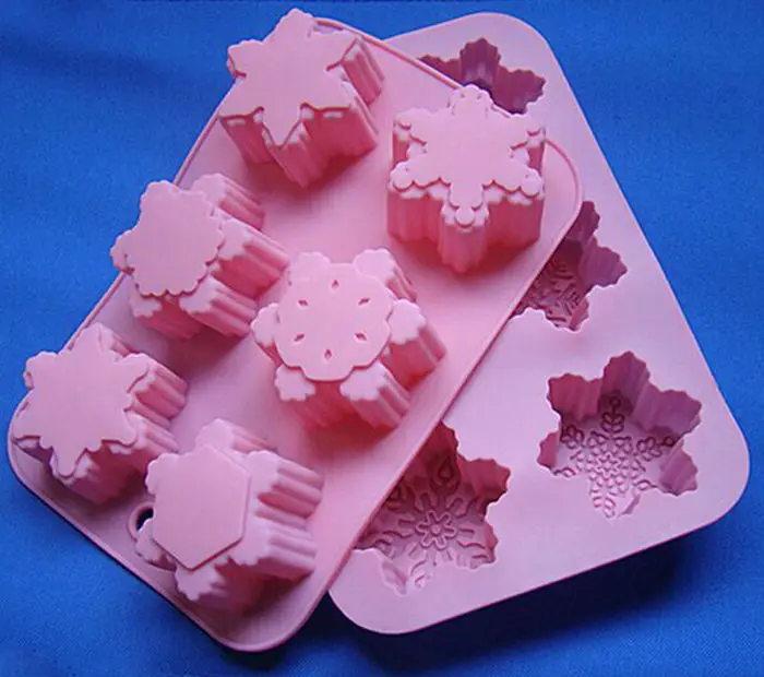 Семья DIY дизайн торта 6 отверстий большие снежинки силиконовые торты французские