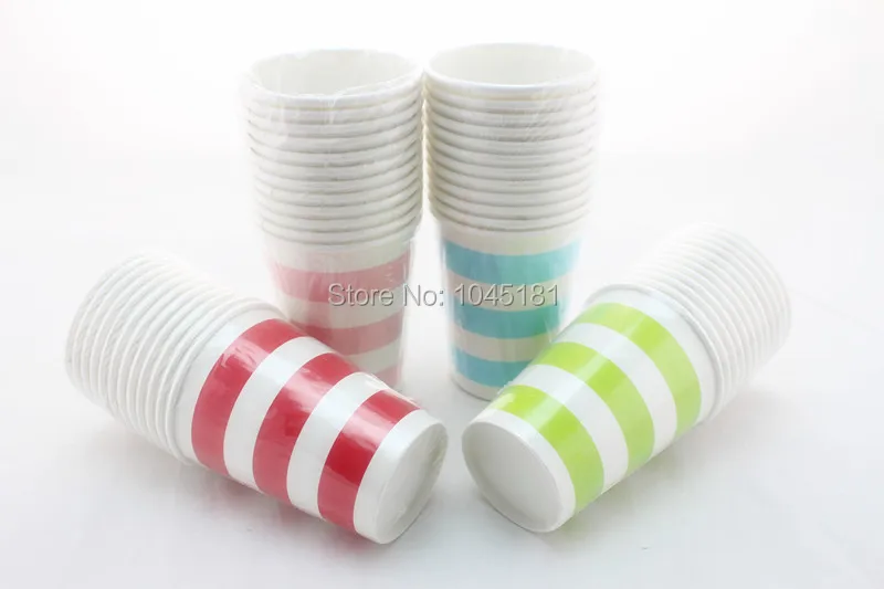 60 шт. одноразовые бумажные чашки в полоску горошек|paper sample cups|cup ashtraypaper cups in microwave |