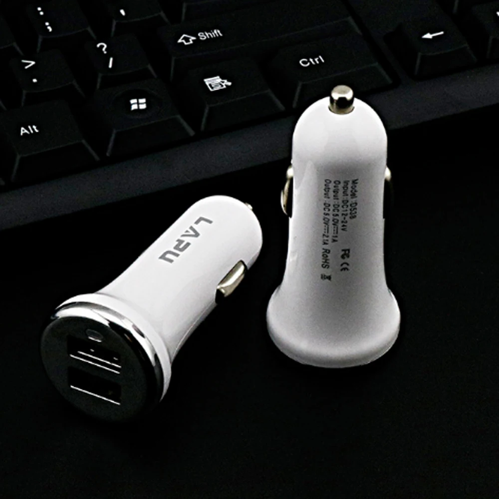 100 шт. в упаковке BM 1 2.1A двойной USB адаптер для быстрой зарядки автомобиля