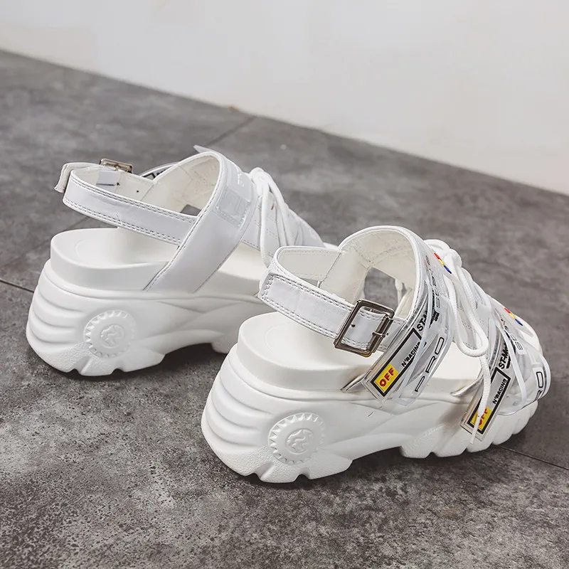 Женские сандалии гладиаторы на танкетке повседневные пляжные шлепанцы толстой