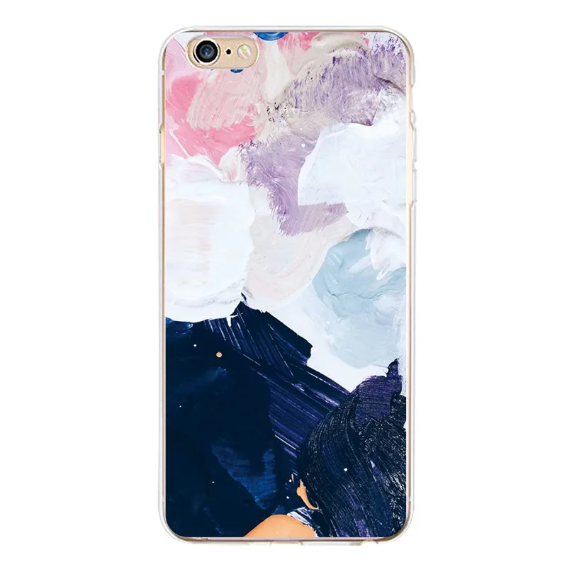 QMSWEI TPU Clear Phone Case For iPhone 6G 6s 7 8plus x Soft River Flora Flower Silicone Printed Cover 4 5se 6Plus 7P |