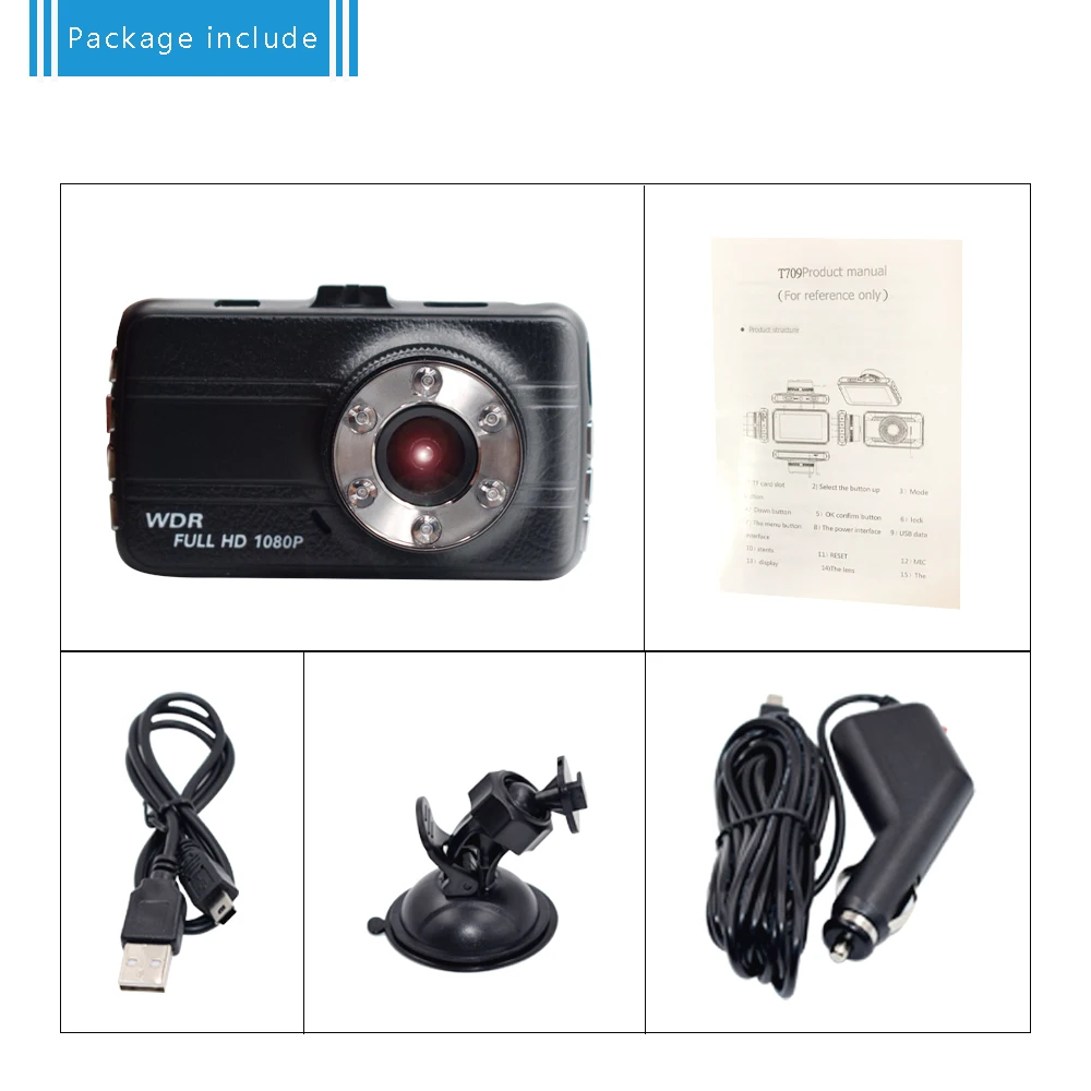 3 дюймовый Автомобильный видеорегистратор Full HD 720P Автомобильная камера рекордер
