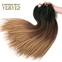 verves crochet braids 24 inch box braid 22 rootspack ombre synthetic braiding hair extension heat fiber bulk braid pinkblack