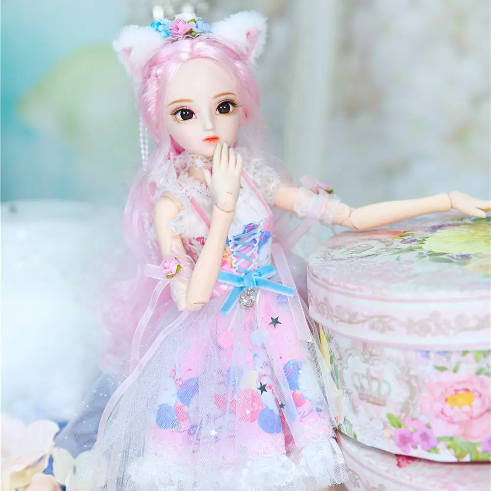 Кукла DBS 1/4 BJD молочная королева имя Ребекки розовые волосы механическое тело для