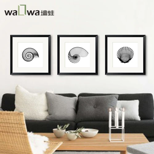 Wall frog X photography triptych modern minimalist black and white bedroom wall hanging Home Furnishing mural painting the livin | Дом и сад