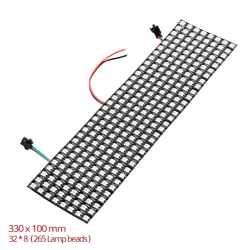 32x8 Pixel WS 2812 DC5V 8*8/16*16/8*32 Светодиодные ленты индивидуально адресуемых цифровой гибкий пикселей Экран светодиодный модуль светодиодный Панель чип - Цвет: 32x8 Pixel