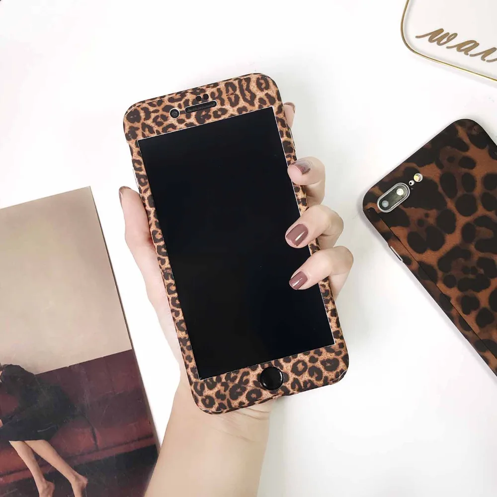 2 в 1 комбинированный чехол с леопардовым принтом стильный для iphone 6 7 8 plus X Xs max Xr