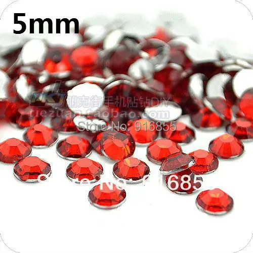 

Бесплатная доставка Оптовая продажа горячая Распродажа Красный цвет SS20 5mm10000pcs Flatback Стразы из смолы, искусство ногтей Стразы для DIY